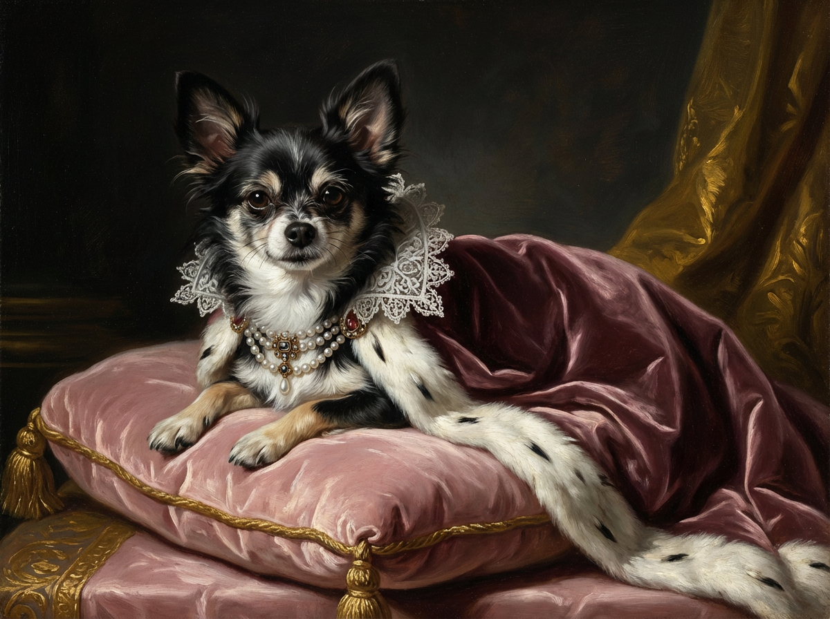 Kungligt hundporträtt av chihuahua